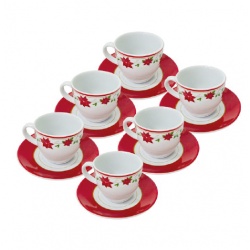 SET DE CAFÉ 6 TAZAS Y PLATOS NAVIDAD
