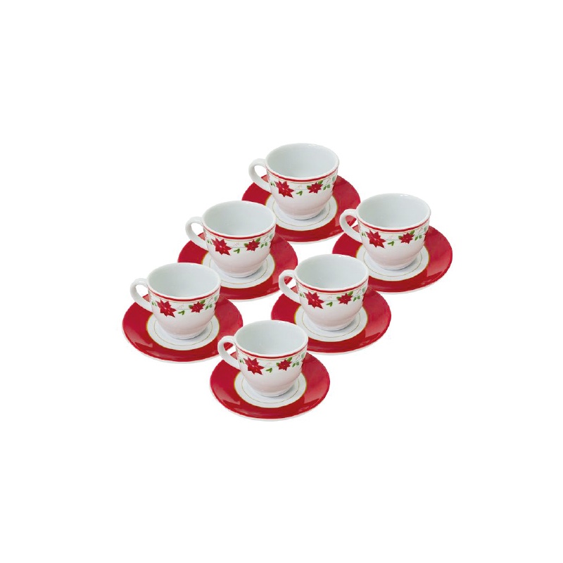 SET DE CAFÉ 6 TAZAS Y PLATOS NAVIDAD
