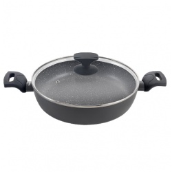 CACEROLA BAJA ALUMINIO FORJADO CON TAPA NATIVA 28 CM.
