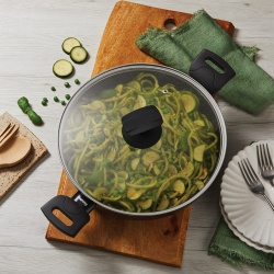 CACEROLA BAJA ALUMINIO FORJADO CON TAPA NATIVA 28 CM.
 2