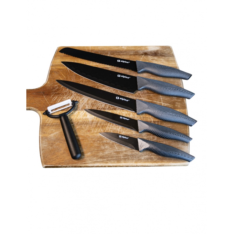 SET DE 5 CUCHILLOS Y PELADOR
