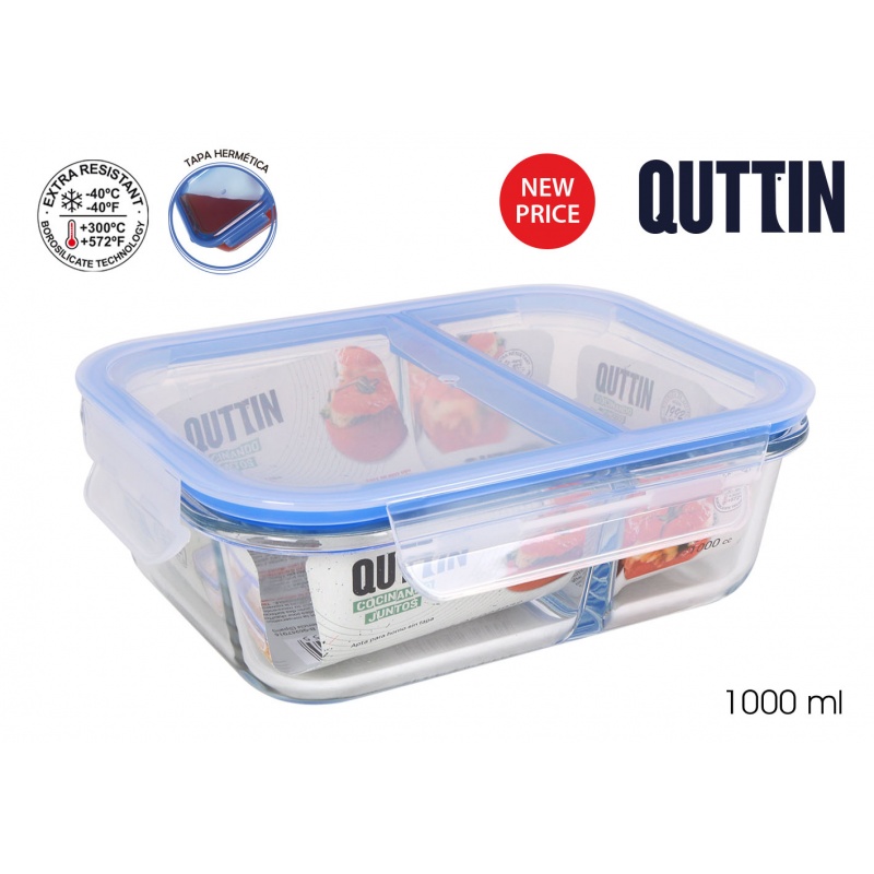 FIAMBRERA DE CRISTAL 2 COMPARTIMENTOS
