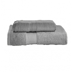 SET DE DOS TOALLAS GRIS PERLA 