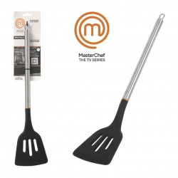 ESPATULA RANURADA 34CM ACERO INOXIDABLE SILICONA MASTER CHEF