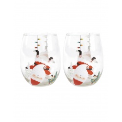 JUEGO DE 2 VASOS CRISTAL PAPA NOEL
