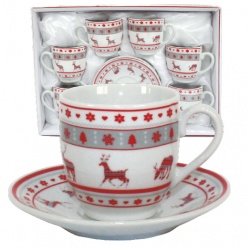 JUEGO DE 6 TAZAS CON PLATO RENO 
