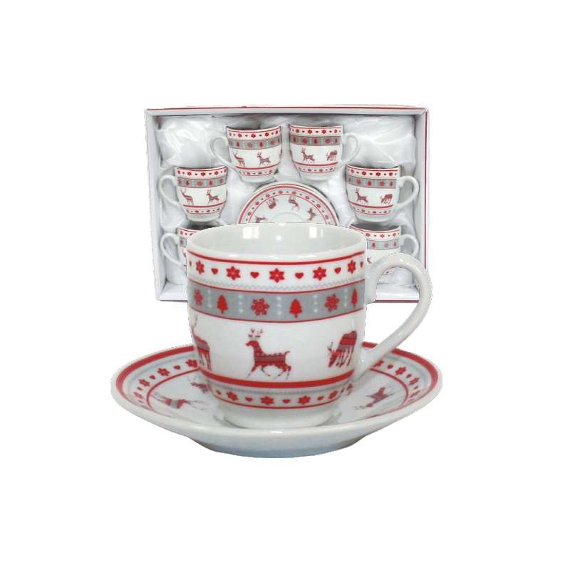 JUEGO DE 6 TAZAS CON PLATO RENO 
