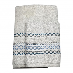 JUEGO DE TOALLA LAVABO Y DUCHA GRIS 
