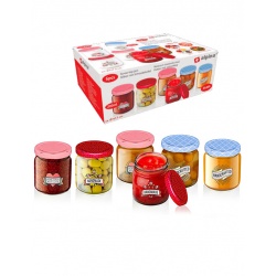 SET DE 6 TARROS CON TAPA 
