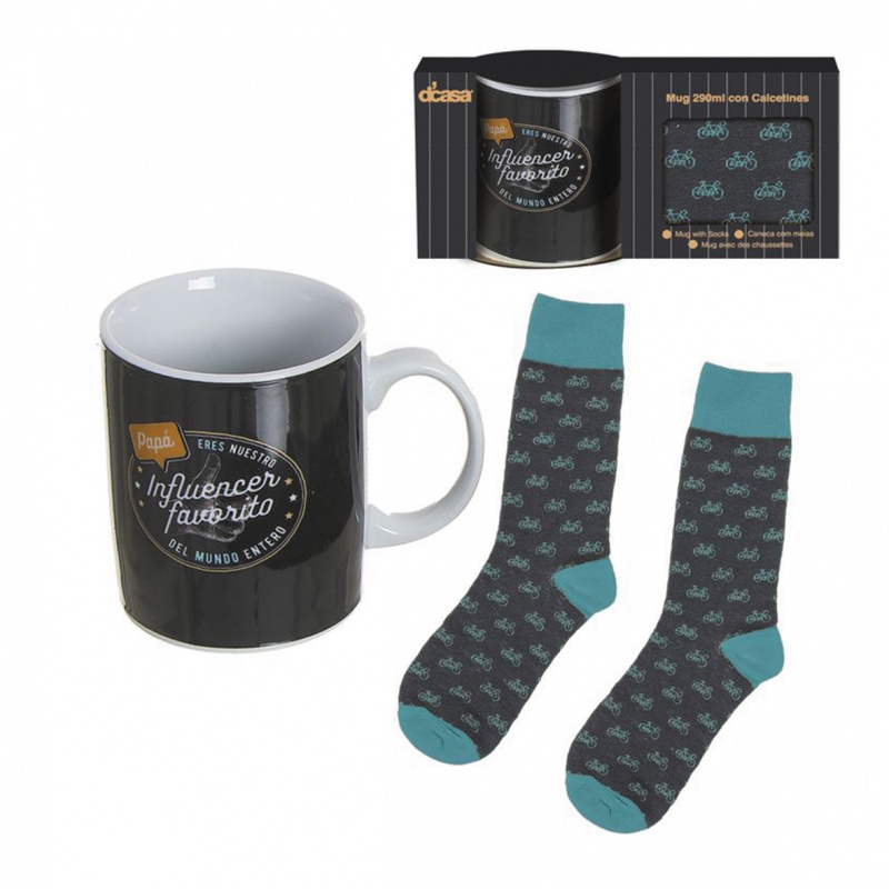 SET DE TAZA CERÁMICA Y CALCETINES PAPÁ
