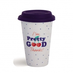 MUG CERÁMICA TAPA SILICONA CHERRY AZUL
