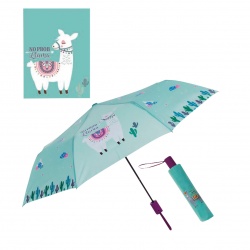 PARAGUAS PLEGABLE AUTOMÁTICO LLAMA VERDE
