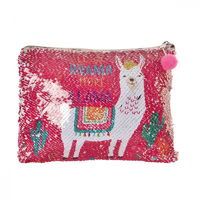 CARTERA NECESER LENTEJUELAS LLAMA ROJO
