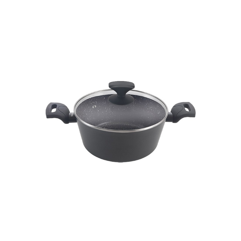 OLLA  ALTA ALUMINIO FORJADO CON TAPA NATIVA 24 CM.
