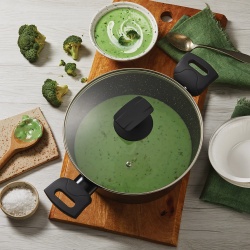 OLLA  ALTA ALUMINIO FORJADO CON TAPA NATIVA 24 CM.
 2