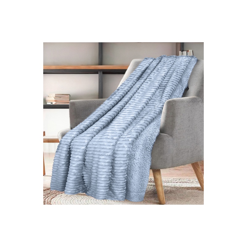 MANTA SHERPA CON BORREGUITO AZUL
