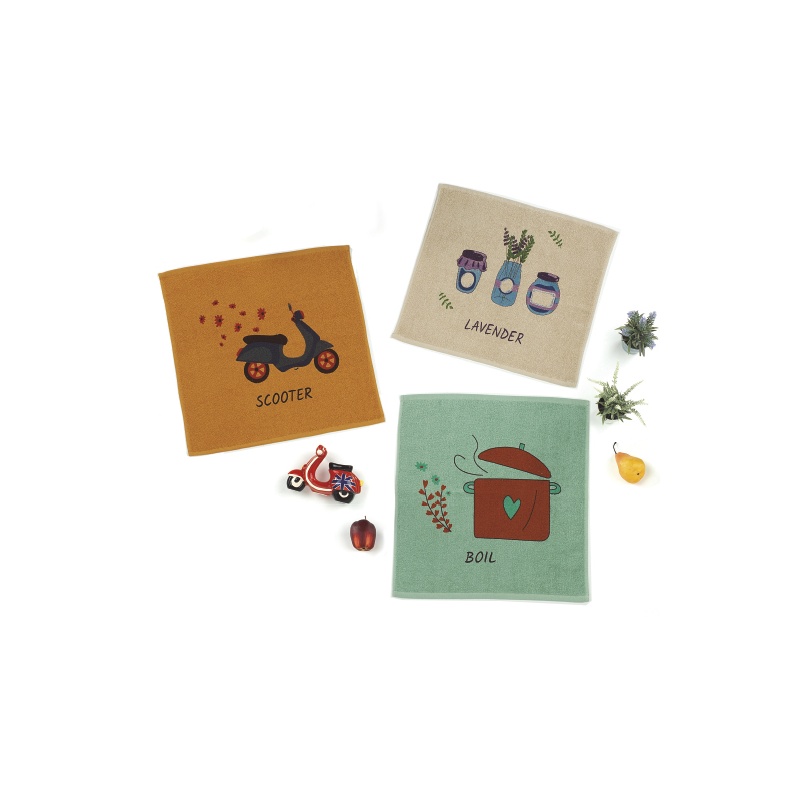 SET DE 3 PAÑOS COCINA + COLOR 
