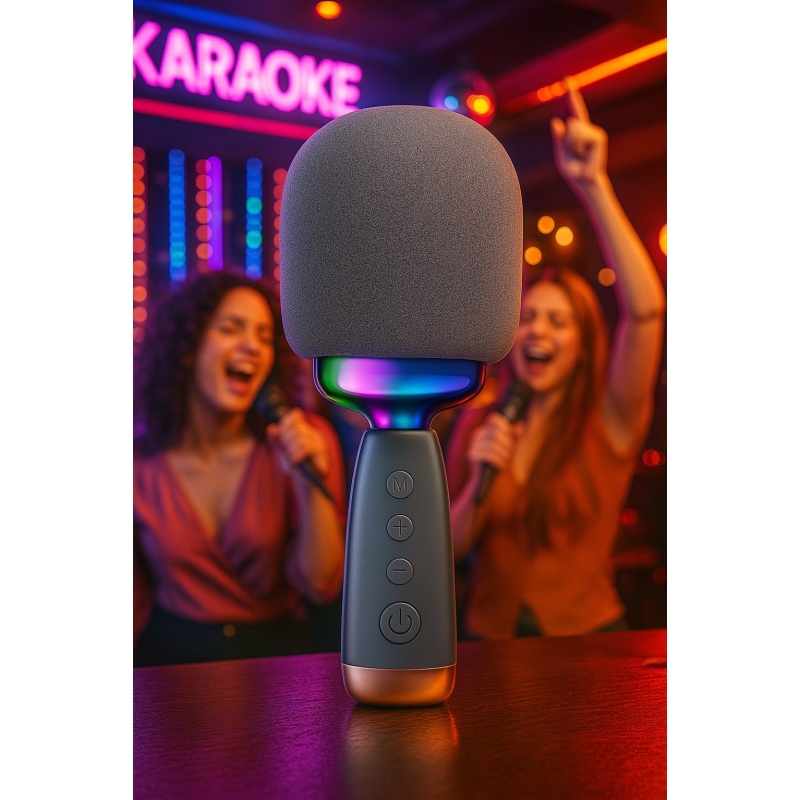 MICRÓFONO KARAOKE CON LUCES LED

