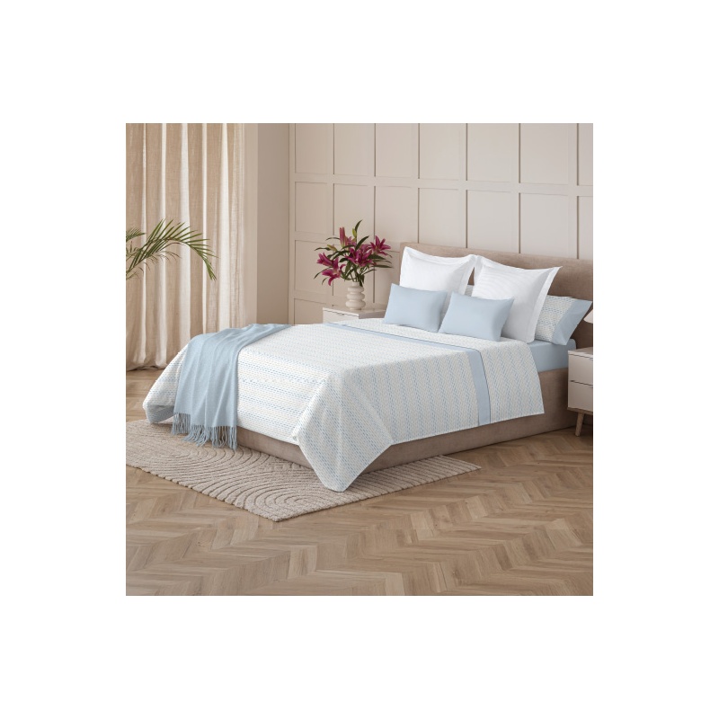 JUEGO DE SÁBANAS VOGA AZUL CAMA 150 CM.
