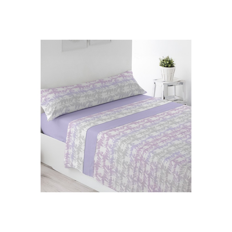 JUEGO DE SÁBANAS PIRINEO NEILA MALVA CAMA 90 CM.

