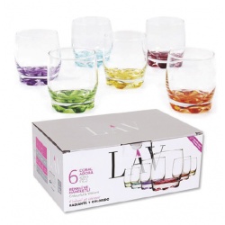 SET DE 6 VASOS FONDO COLOR
