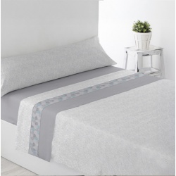 JUEGO DE SÁBANAS PIRINEO CUBEL GRIS CAMA 135 CM.
