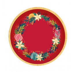 SET DE 6 PLATOS ROJO ADORNOS
 2