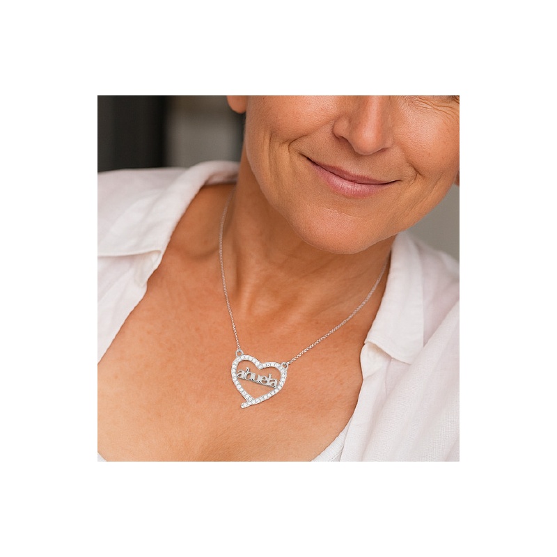 COLGANTE CORAZÓN ABUELA PLATA
