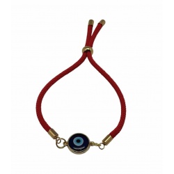 PULSERA ROJA ACERO OJO TURCO

