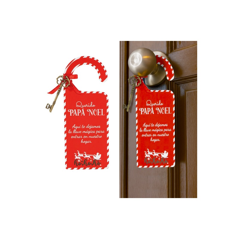 COLGADOR PARA PUERTA CON LLAVE PAPÁ NOEL
