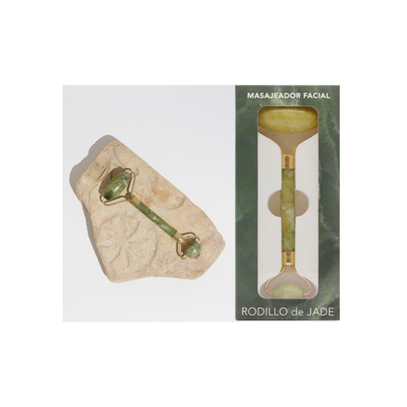 MASAJEADOR FACIAL PIEDRA JADE 2 RODILLOS
