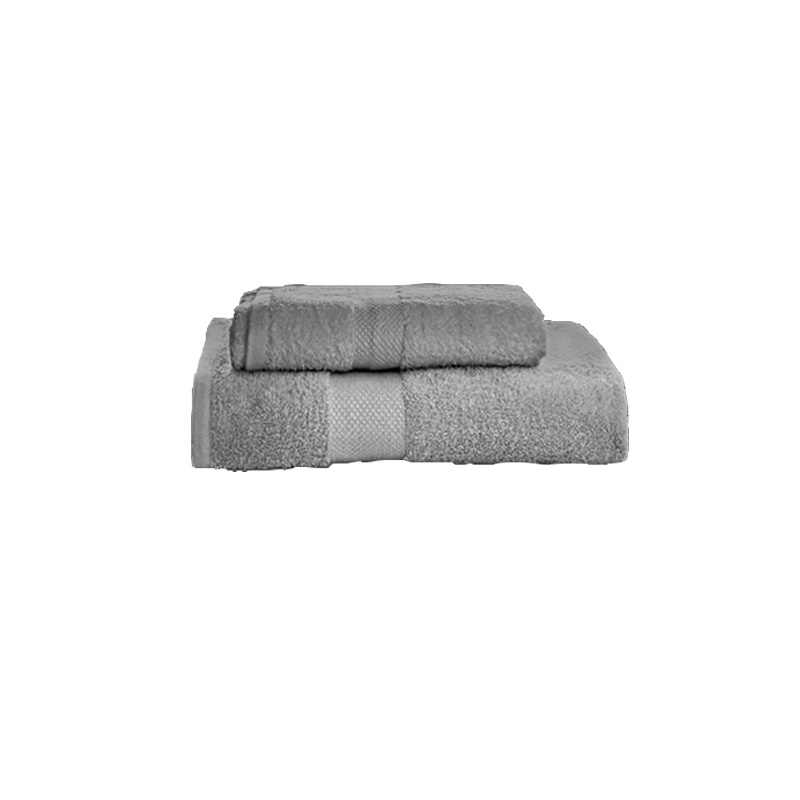 SET DE DOS TOALLAS LAVABO Y DUCHA GRIS PERLA

