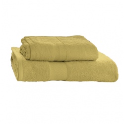 SET DE DOS TOALLAS LAVABO Y DUCHA MOSTAZA
