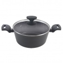 OLLA  ALTA ALUMINIO FORJADO CON TAPA NATIVA 24 CM.
