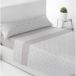 JUEGO DE SÁBANAS PIRINEO ZAYAS BEIGE CAMA 90 CM.
