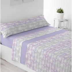 JUEGO DE SÁBANAS PIRINEO NEILA MALVA CAMA 135 CM.
