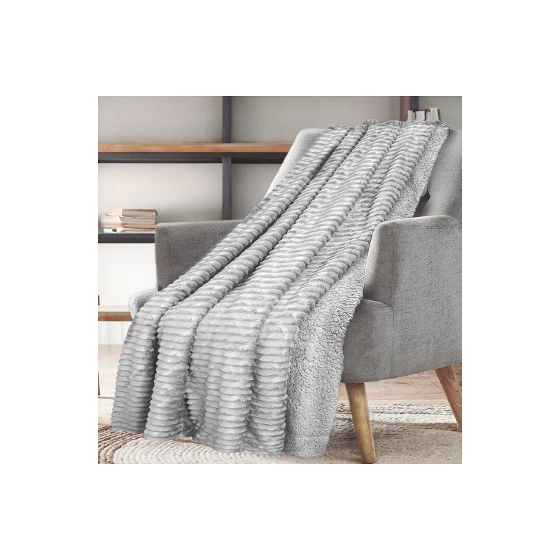 MANTA SHERPA CON BORREGUITO GRIS
