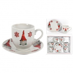 JUEGO DE 6 TAZAS GNOMO CON PLATO
