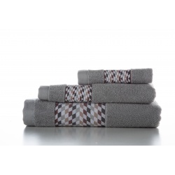 SET DE DOS TOALLAS JACQUARD CASPIO GRIS CLARO
