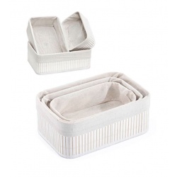 SET 3 CESTAS ORDENACION BAMBU BLANCO
