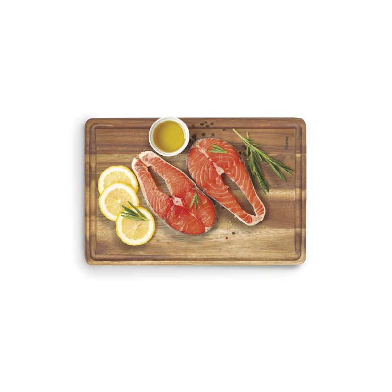 TABLA DE CORTAR ACANALADA DE MADERA DE ACACIA
