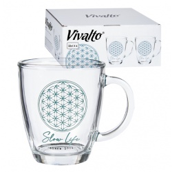 SET DE 6 JARRAS MUG VIDRIO SLOW LIFE
