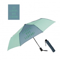PARAGUAS PLEGABLE AUTOMÁTICO AZUL 
