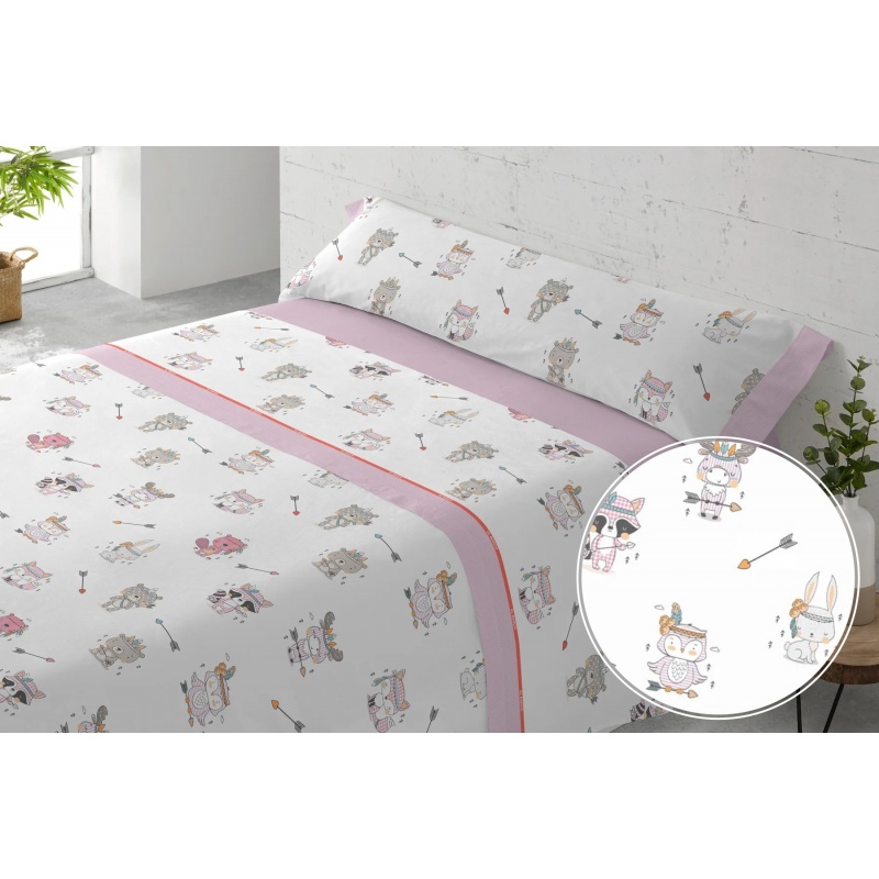 JUEGO DE SÁBANAS INDIOS CAMA 90 CM.