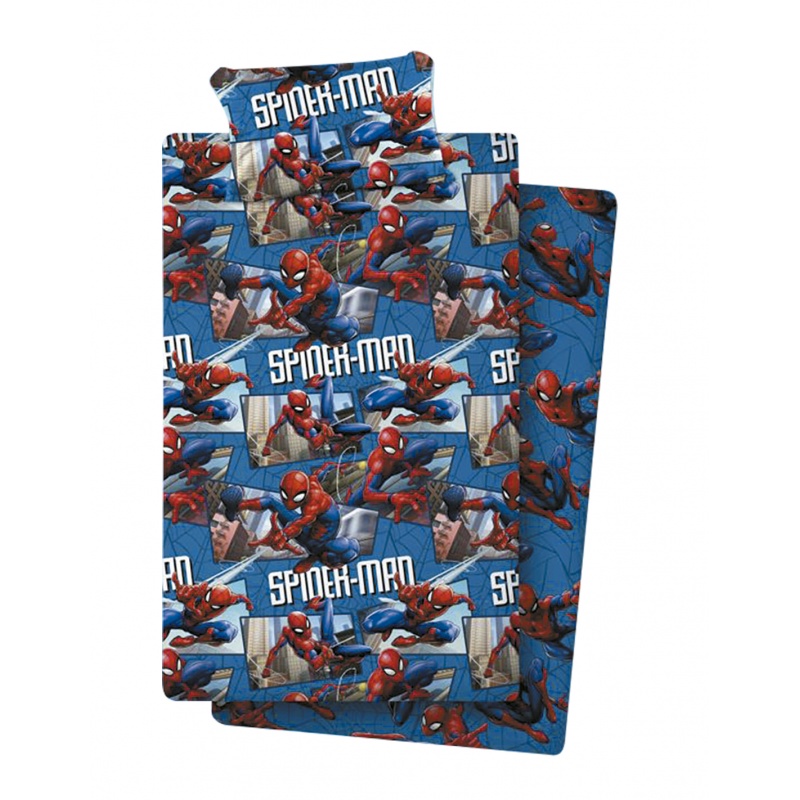 JUEGO DE SÁBANAS CORALINA SPIDERMAN CAMA 90 CM 
