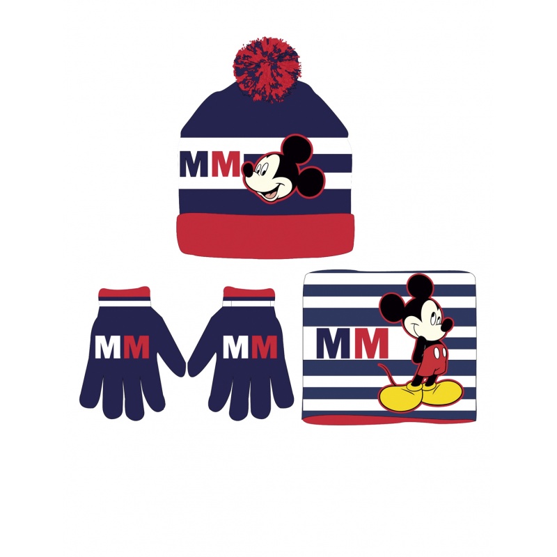 SET DE GORRO, BRAGA DE CUELLO Y GUANTES MICKYE MOUSE
