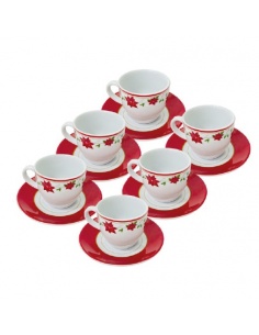 SET DE CAFÉ 6 TAZAS Y PLATOS NAVIDAD
