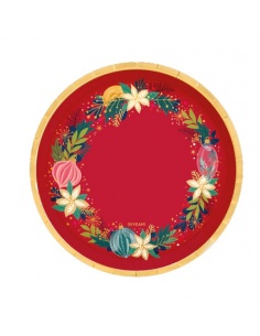 SET DE 6 PLATOS ROJO ADORNOS
 2