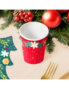 SET DE 6 VASOS ROJO ADORNOS
