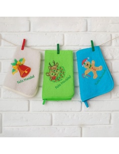 SET DE 3 PAÑOS BORDADOS NAVIDAD
